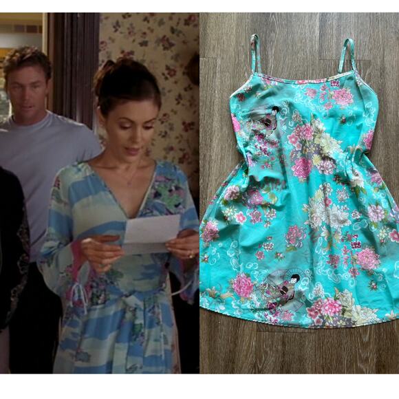 2005 Aqua Floral Slip Inspired by Phoebe Halliwell on Charmed - Picture 1 of 8